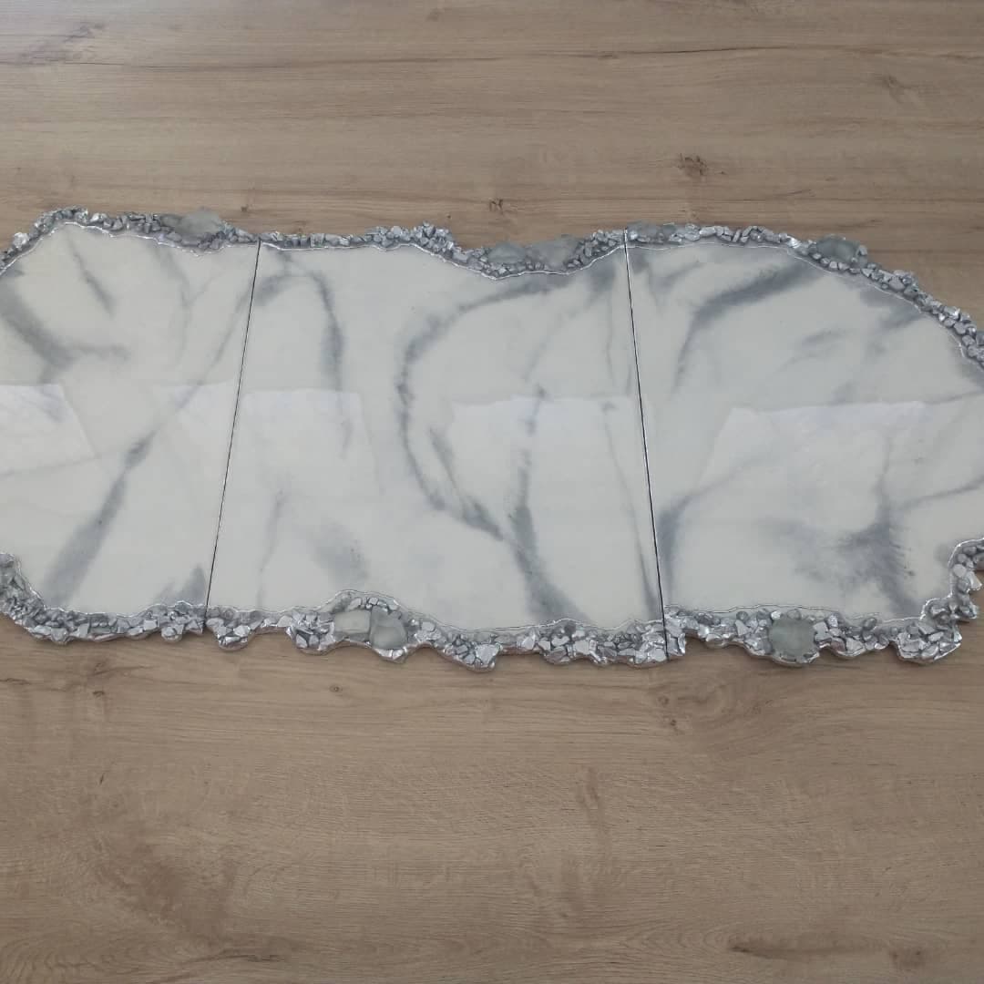 Table Runner — Marble Silver - View 11