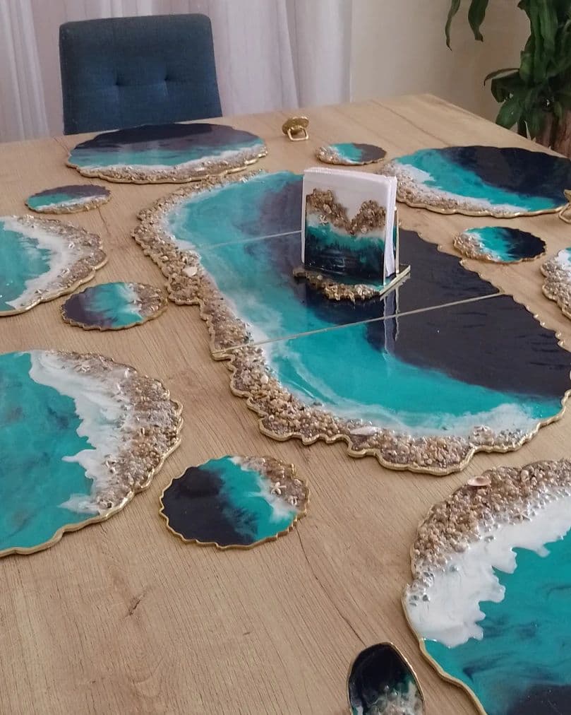 Table Runner — Navy Caribbean - View 6