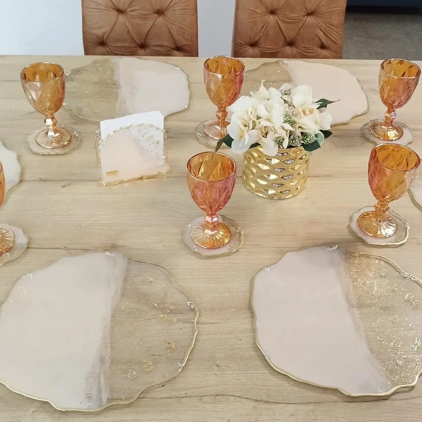 Coaster Set — Venecia Beige Light