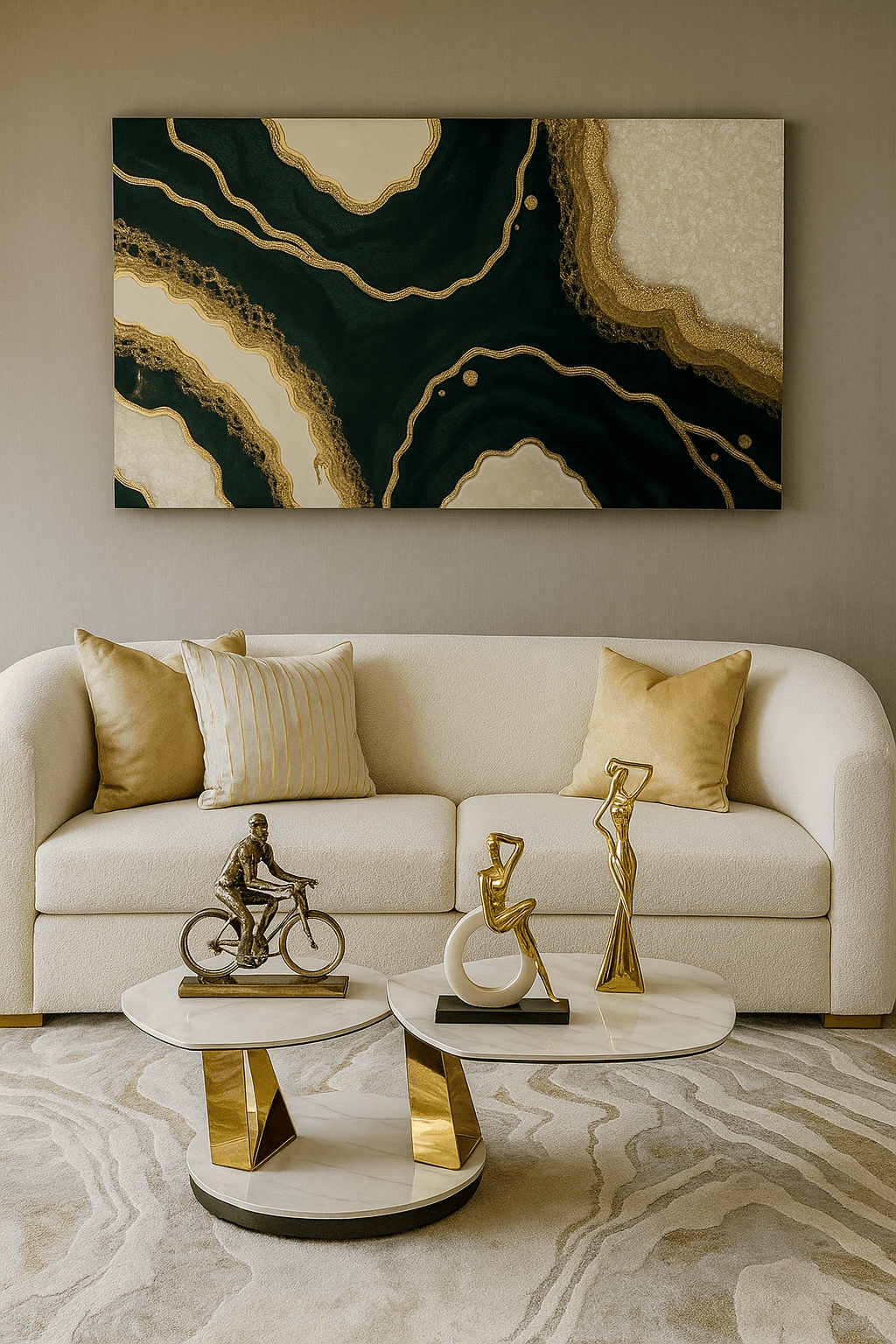 Cuadro Abstacto Esmeralda Gold