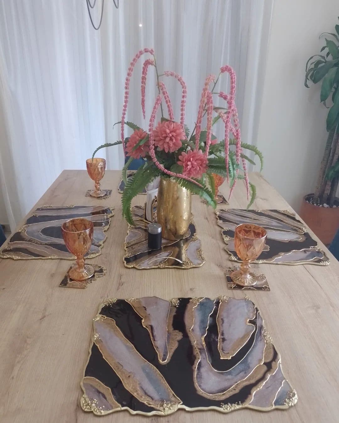 Set de Mesa MOSCU Luxury Black Rectangular