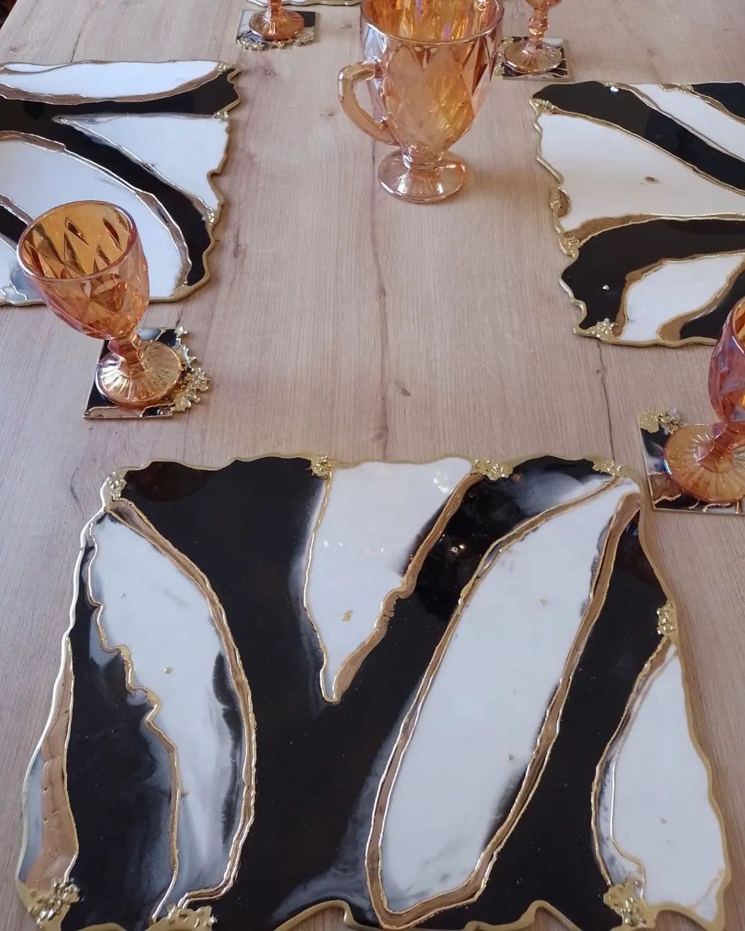 Set de Mesa MOSCU Blanco y Negro Rectangular - View 5