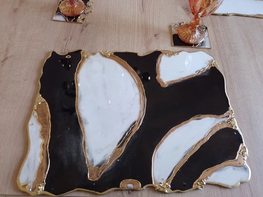 Set de Mesa MOSCU Blanco y Negro Rectangular - View 8