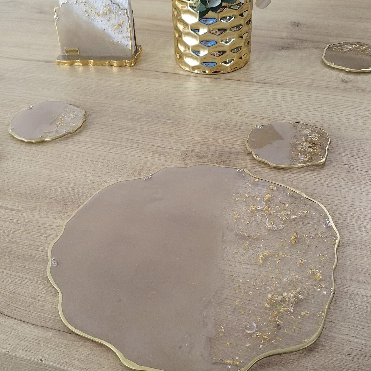 Set de Mesa  VENECIA LUXURY Beige oscuro