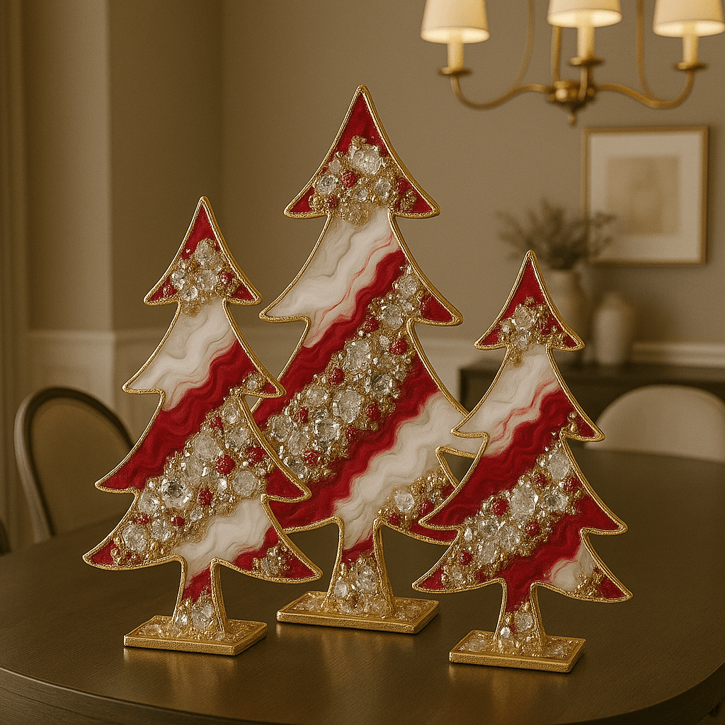 set Arbolitos x 3  Rojos