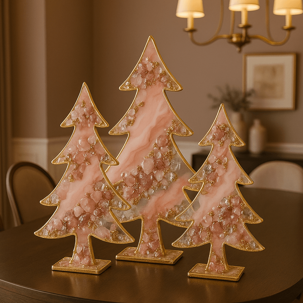 set Arbolitos x 3  Rosa.