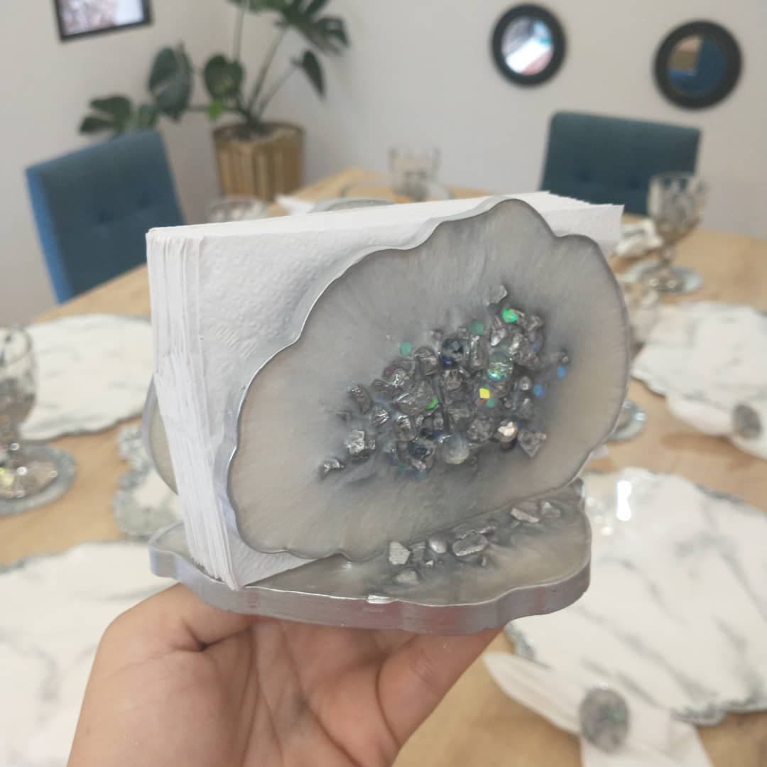 Servilletero Marmolado Silver - View 8