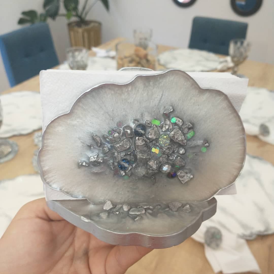 Servilletero Marmolado Silver - View 10