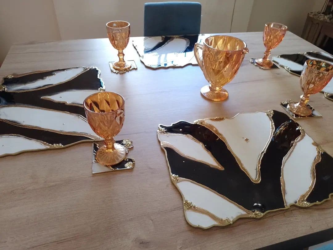 Set de Mesa MOSCU Blanco y Negro Rectangular - View 9