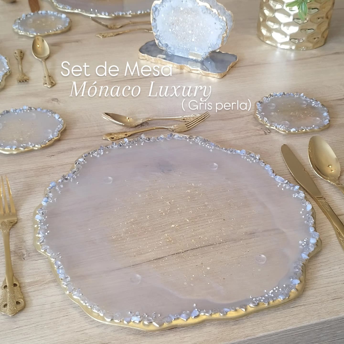 Set de Mesa MONACO LUXURY Gris perla - View 1